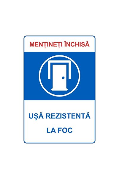 PAS Indicator Ușă rezistentă la foc – Mențineți închisă, placa PVC rigid 4 mm...