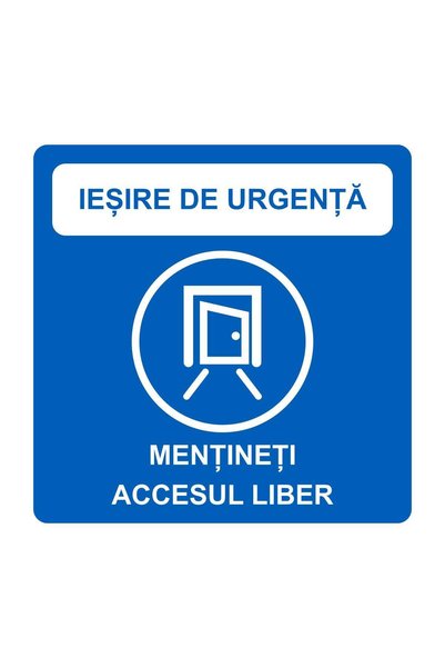 PAS Set 2 autocolante Ieșire de urgență – Mențineți accesul liber, PVC autoad...