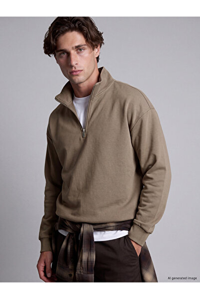 LC Waikiki Quality Parts from Çelebi Store Dik Roba Collar Men's Sweatshirt