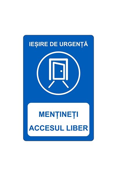 PAS Indicator Ieșire de urgență – Mențineți accesul liber, placa PVC rigid 4 ...