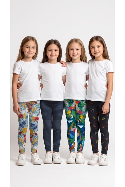 United Fabrics جوارب طويلة للأطفال - مجموعة من 4 قطع من الجوارب القطنية المطا...