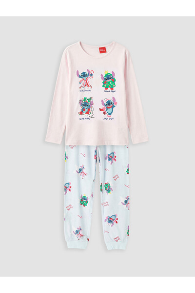 LC Waikiki Stitch Printed Girl's Pajama Set