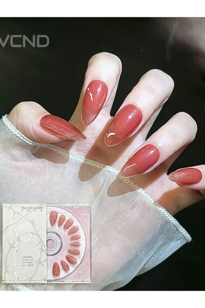 Generic Brand أظافر صناعية قابلة للضغط بتصميم جيلي بلون أحمر زعرور بري دافئ و...
