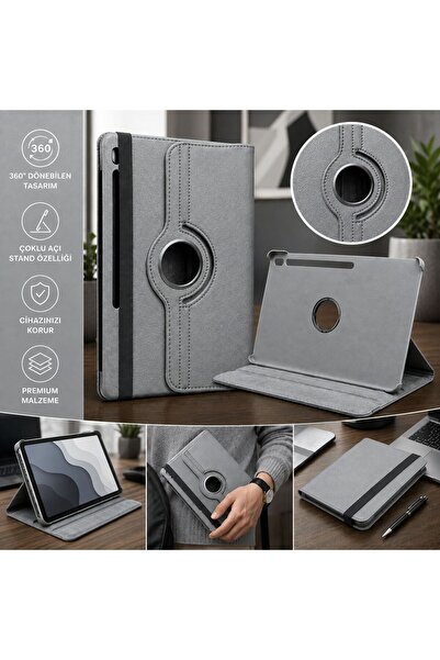 ridata Samsung Galaxy Tab S10 Fe Plus SM-X620 Kılıf 360 Dönebilen Dönerli Sta...