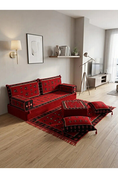 BAKIRÖZÜ HOME Şark Köşesi Takımı Konsepti Yemen Modeli 9 Parça (20 CM MİNDER ...