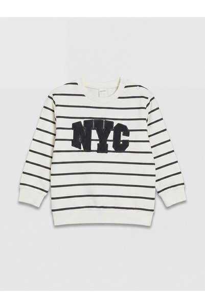 LC Waikiki Anthracite Striped Baby Boy T-Shirt