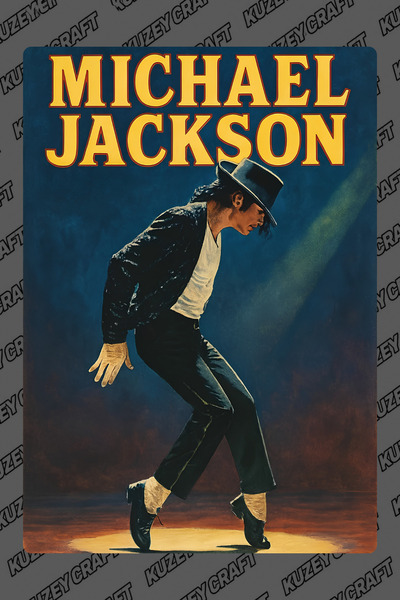 Kuzey Craft Michael Jackson Metal Poster Duvar Tablosu Özel Tasarım Hediye Pa...