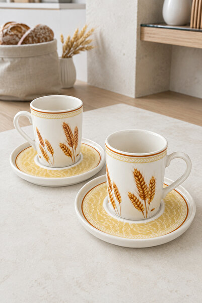 tabakevi Tabak Evi Porcelain Başak Coffee Cup Set 90Cc 4 Pieces for 2 People