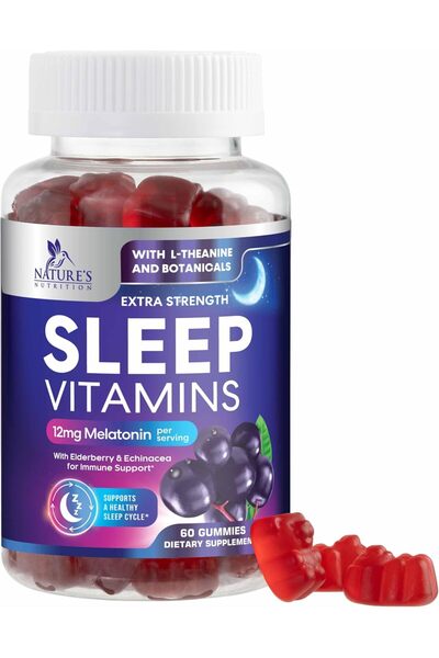 Nature's Nutrition Sleep Gummies - 12 mg Melatonin - Extra Strength Sleep Vit...