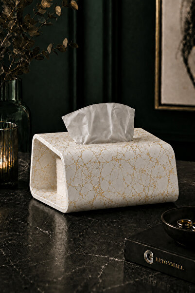 betonmall Concrete Napkin Holder Desktop Pull-Out Napkin Dispenser