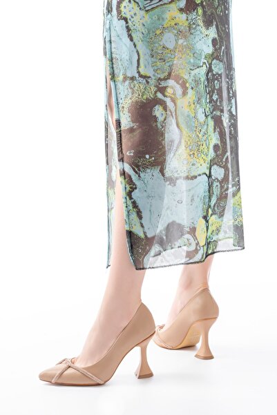 Zerenyus Zri̇nk-10 Nut Daily Spiral Stone Heeled Shoes 6 cm