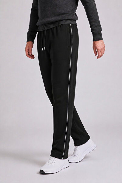 Veleno Men's Black Hooded Baggy Fleece-Lined Sweatpants, Thick Wide Cut, Comf...
