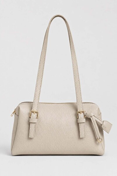 Madamra Mink Women's Double Zippered Compartment Long Handle Daily Shoulder Bag