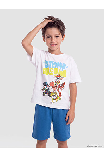 LC Waikiki Vizyon New Season White Printed Boys' T-Shirt