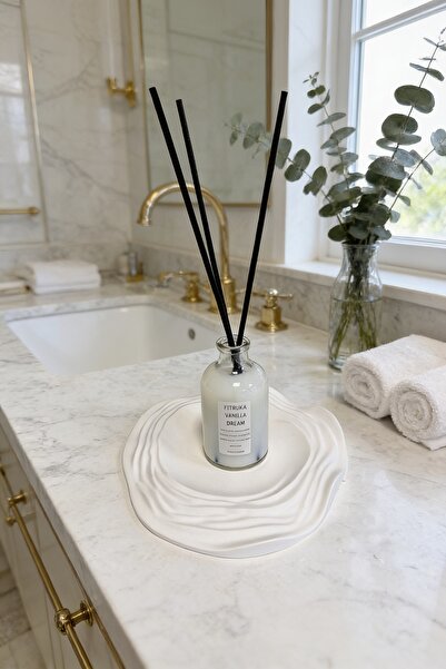 Fitruka Vanilya Oda Kokusu Dekoratif Tepsili Set – Çubuklu Ev Banyo Salon Kok...