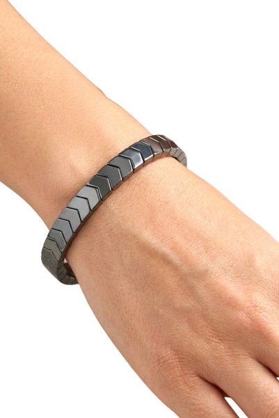 Pozitif Doğal Taş Quality Hematite Bracelet 103Vhb