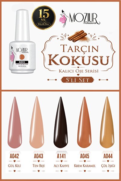MOZIUR Tarçın Kokusu Kalıcı Oje Serisi 15ml Büyük Boy