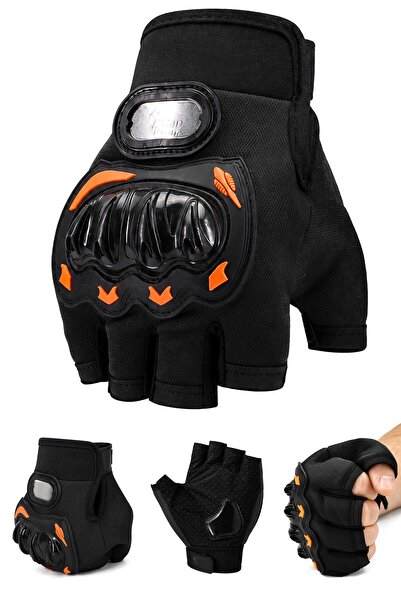 Telvesse M Size Protected Cut-Off Half Motorcycle Gloves Unisex Cycling Biker...