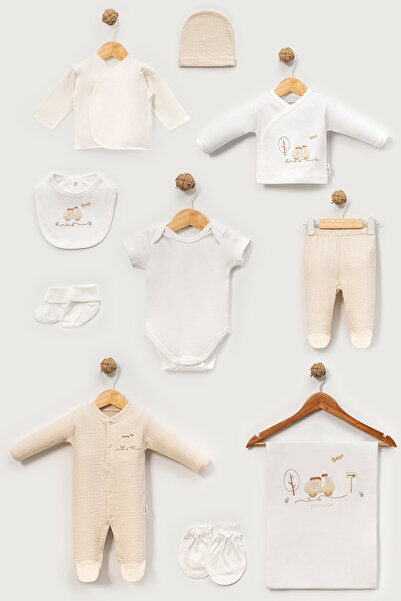 Bebitof Motorcycle Patterned 10-Piece Boxed Newborn Hospital Discharge Bodysu...