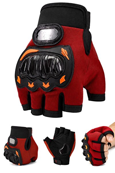 Telvesse M Size Protected Cut-Off Half Motorcycle Gloves Unisex Cycling Biker...