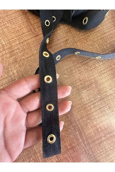 Gönülden Tasarım 100X2 cm Black Bird's Eye Ribbon Sewing Accessory