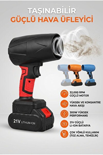 thekam Taşınabilir Hava Üfleyici 32000 RPM 300W Yüksek Performanslı Şarjlı Tu...