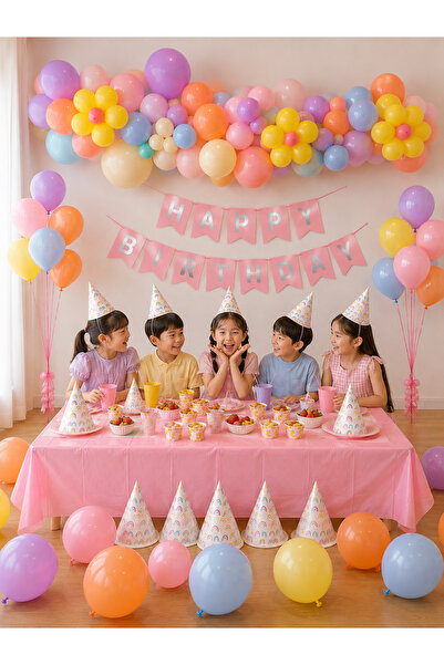 HAPPYLOOPPARTY Σετ διακοσμητικών για γενέθλια Papatya, Καπέλο για πάρτι ουράν...