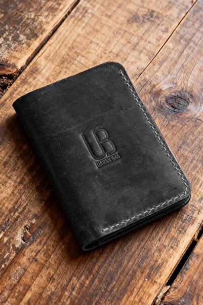 Urban Bag Handmade Wallet made of natural Leather Concept 1 – Black (Thread c...