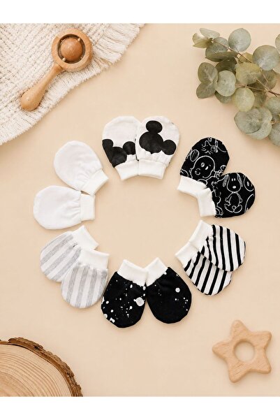 Lumos Trade Newborn Baby Gloves 6 Pairs Set 100% Cotton Soft Textured Pattern...