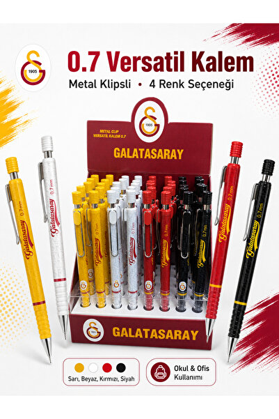 kruxon Gs Taraftar 0.7 mm Versatil Pen with Metal Clip 4 Color Options Tip Pe...