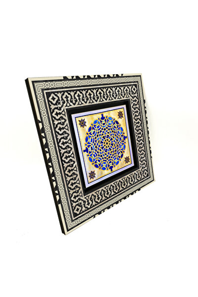 Sadrazam Geometric Pattern Printed 20X20 Mdf Anatolian Table Kd-22