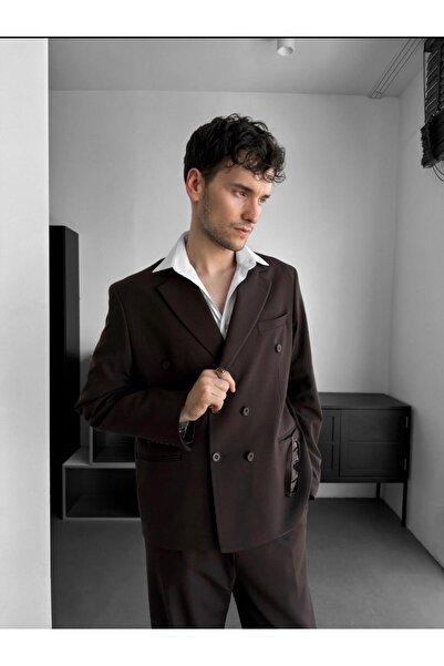 GustmanModa Kahverengi Oversize Takım Elbise