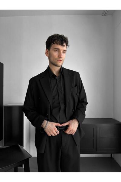 GustmanModa Siyah Oversize Takım Elbise