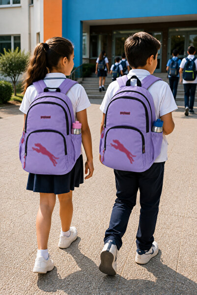 DODOMAR Lilac Purple Waterproof School Backpack with Multiple Compartments an...