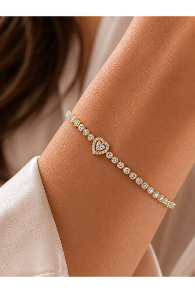 Weluxa Zircon Stone Non-Tarnish Gold Color Women's Steel Bracelet