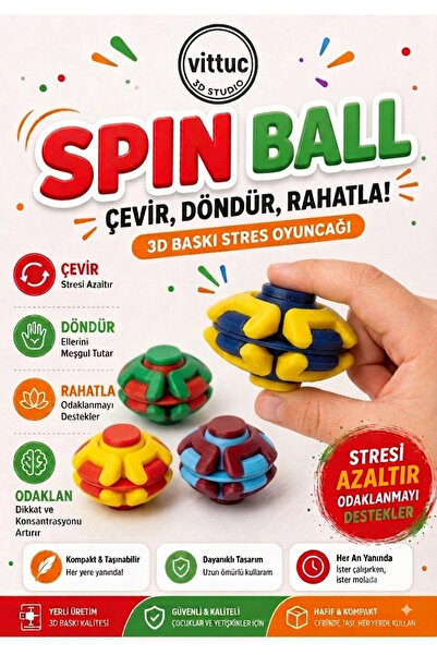 vittuc Spinner Ball - Bastıkça Dönen Rulmanlı Viral Stres Top Kız ve Erkekler...