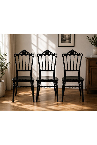 PAZAR VİTRİN Sandalye 3’Set Bahçe Balkon Kafe Restoran Düğün Sandalyesi