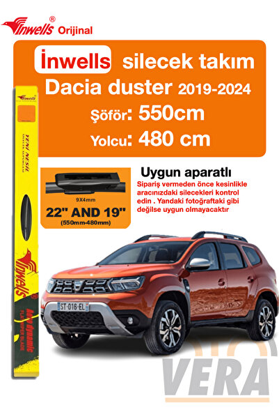 Inwells Dacia Duster (2019-2024) Uyumlu silecek takımı 55x48 cm