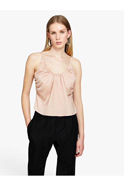 Sisley Kadın İnce Askılı Derin Büzgü Yakalı Üst 324P51MGLH016-SIS04W
