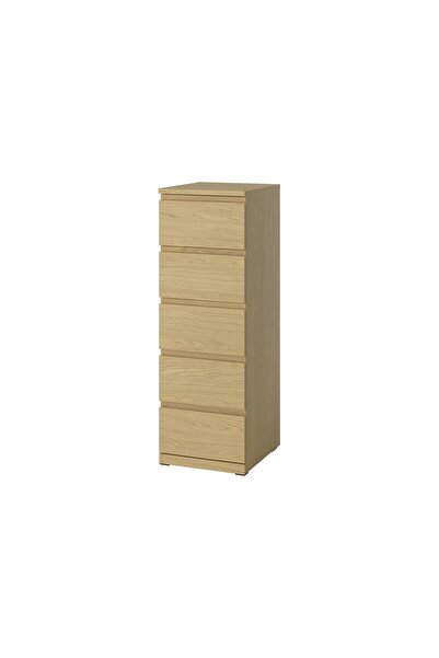 IKEA Modern Kahverengi 5 Çekmeceli Şifonyer 40x50x120 cm - Yatak Odası Dolabı