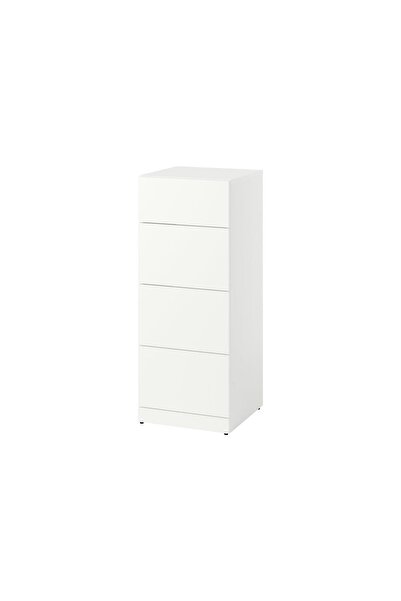 IKEA Modern Beyaz 4 Çekmeceli Şifonyer 40x42x100 cm - Yatak Odası Dolabı