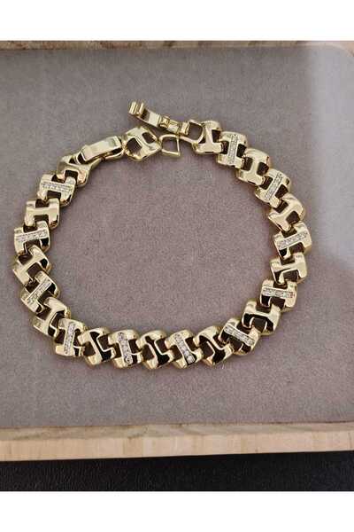 Generic Brand Bratara PEPA.OTEL INOXIDABIL PLACAT CU AUR 14K