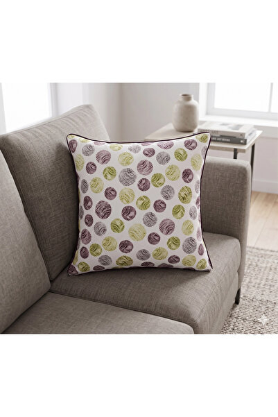 MASSARELLI Bremen Round Patterned Spanish Fabric Square Throw Pillow Cover 40...