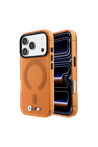 BMW iPhone 18 Pro Max Kılıf Lisanslı M-safeli Metal Buton Tasarımlı Buzlu IML...
