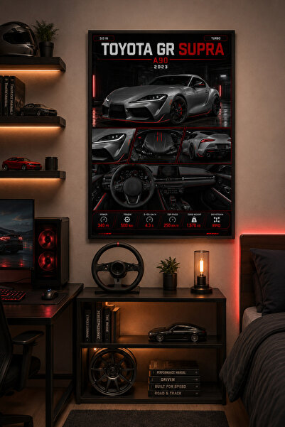 Miutic Print Studio Tablou decorativ auto Toyota GR Supra A90 2023, Tablou te...