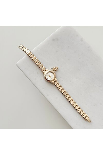 Vesce Atelier Kalp Charm Gold Saat Beyaz