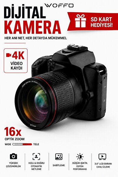 WOFFO NEFFO 4K WiFi Dijital Kamera | Fotoğraf Makinesi | Fotoğraf Makinası 3....