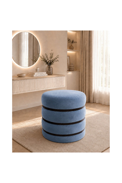 OEM Taburet Nola, 45x45 cm, culoare Albastru oceanic