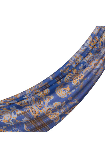 ipekevi Șal din Tencel cu model patchwork albastru denim