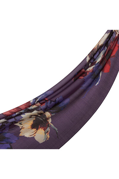ipekevi Purple Awakening Patterned Tencel Shawl